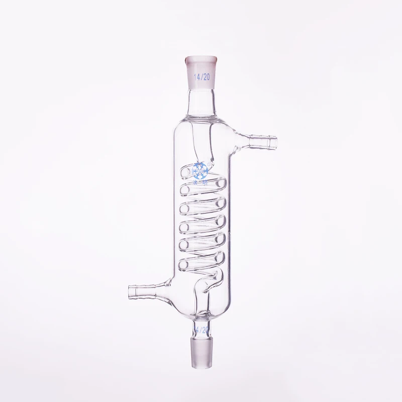 Format serpentine condenser,Condenser Graham with coiled inner tube,standard ground mouth 14/20
Format serpentine condenser,Condenser Graham with coiled inner tube,standard ground mouth 14/20