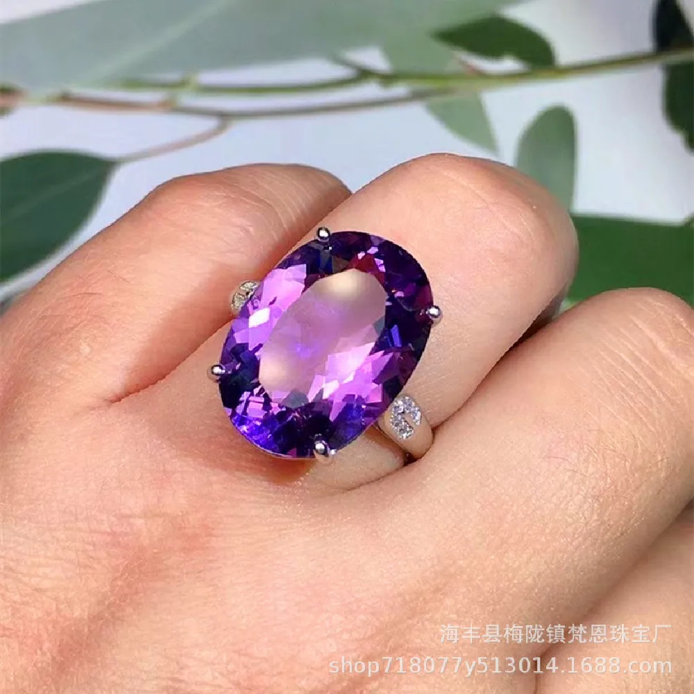 Brazil 12 kt Natural Amethyst 925 Sterling Silver Ring Set With AAA Zircon Crystal Transparent Fire Color Good Yan
Brazil 12 kt Natural Amethyst 925 Sterling Silver Ring Set With AAA Zircon Crystal Transparent Fire Color Good Yan