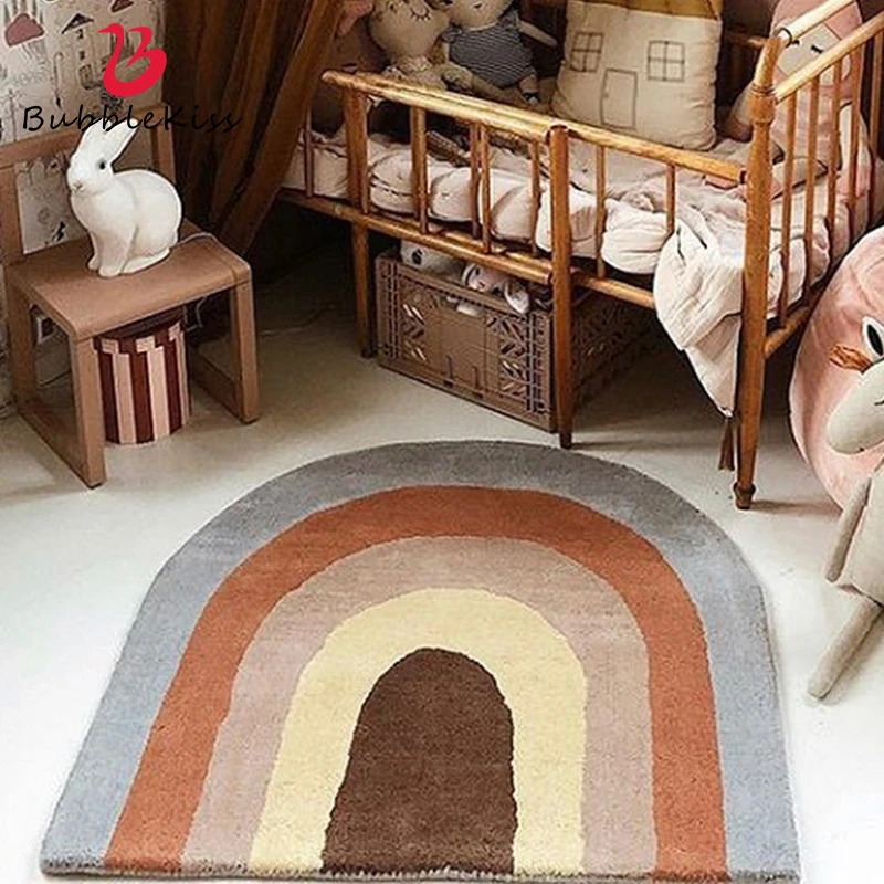 Bubble Kiss Semi-Oval Thickened Soft Carpet for Living Room Rainbow Pattern Home Kids Room Decoration Rug Polyester Sherpa Mats
Bubble Kiss Semi-Oval Thickened Soft Carpet for Living Room Rainbow Pattern Home Kids Room Decoration Rug Polyester Sherpa Mats