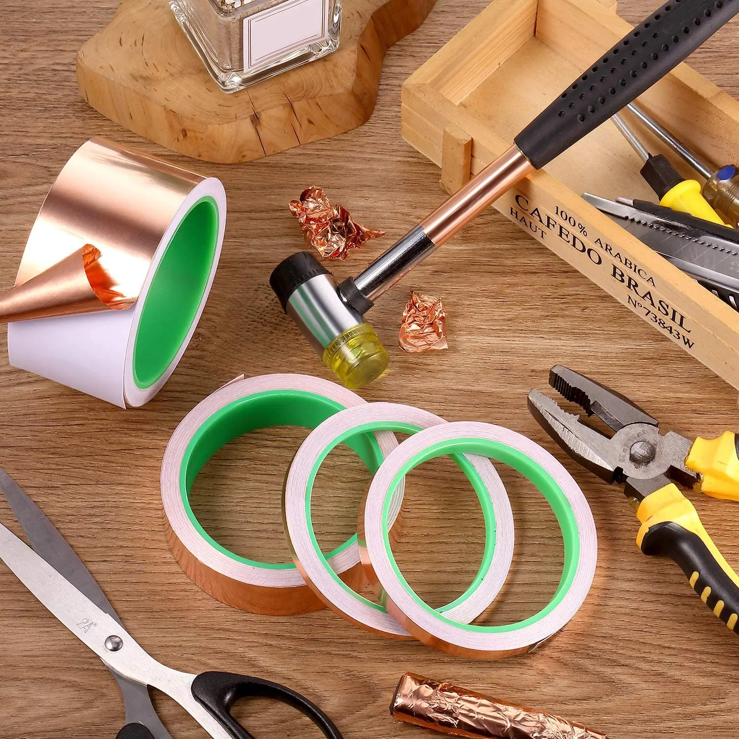 5FT Copper Foil Tape,Double-Sided Conductive Copper Tape with Adhesive for EMI Shielding,Paper Circuits,Electrical Repairs,
5FT Copper Foil Tape,Double-Sided Conductive Copper Tape with Adhesive for EMI Shielding,Paper Circuits,Electrical Repairs,