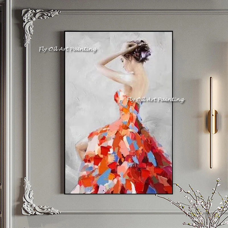 Girl Wearing A Colorful Checkered Skirt Oil Painting Hand Painted Sexy Girl Dancing Canvas Painting Modern Figure Wall Art Decor
Girl Wearing A Colorful Checkered Skirt Oil Painting Hand Painted Sexy Girl Dancing Canvas Painting Modern Figure Wall Art Decor