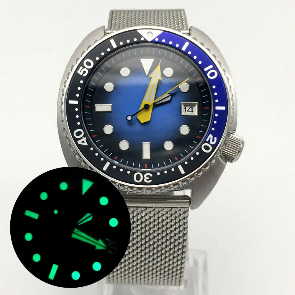Abalone steel case sterile dial 45mm diving mechanical watch men's automatic mechanical NH35 movement 4 o'clock adjustment head
Abalone steel case sterile dial 45mm diving mechanical watch men's automatic mechanical NH35 movement 4 o'clock adjustment head