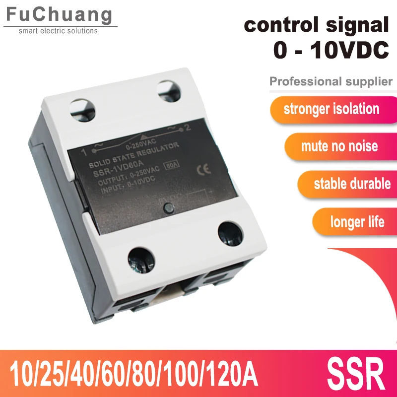Откидная крышка SSR 10-120A Регулятор напряжения SCR Управление уголком фазы Твердотельное реле Контроллер мощности 0-10 В для текстильного оборудования
Откидная крышка SSR 10-120A Регулятор напряжения SCR Управление уголком фазы Твердотельное реле Контроллер мощности 0-10 В для текстильного оборудования