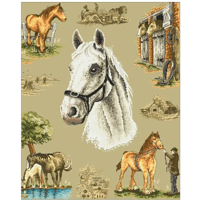 Country Horse patterns Counted Cross Stitch 11CT 14CT 18CT DIY Chinese Cross Stitch Kits Embroidery Needlework Sets
Country Horse patterns Counted Cross Stitch 11CT 14CT 18CT DIY Chinese Cross Stitch Kits Embroidery Needlework Sets