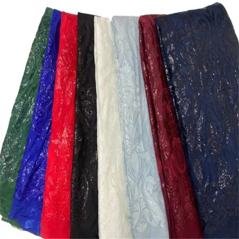 Black Latest African Mesh Lace Fabric With Sequins Soft Nigerian French Tulle Lace Fabric 5Yards Wedding Material Sky blue
Black Latest African Mesh Lace Fabric With Sequins Soft Nigerian French Tulle Lace Fabric 5Yards Wedding Material Sky blue