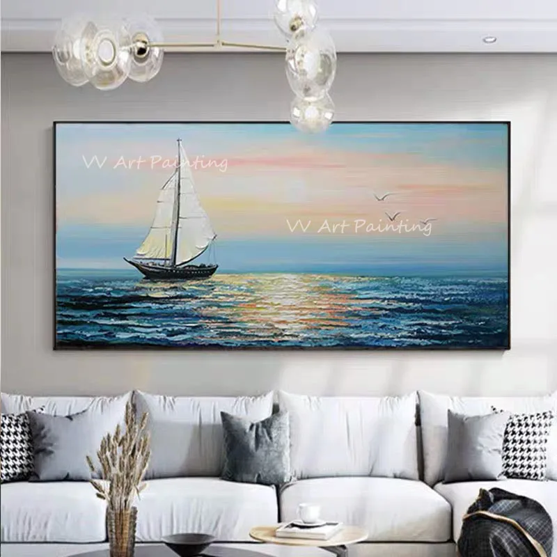 Handmade colorful ocean boat blue navy modern Original Abstract Modern Thick Oil Painting Canvas Textured Wall Decoration
Handmade colorful ocean boat blue navy modern Original Abstract Modern Thick Oil Painting Canvas Textured Wall Decoration