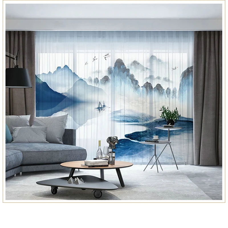 Custom Chiffon Sheer Curtain Window Drape for Bedroom Living Room Mountain Hills River Boat Landscape
Custom Chiffon Sheer Curtain Window Drape for Bedroom Living Room Mountain Hills River Boat Landscape