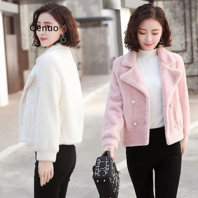 Women Mink Fur Velvet Thick Woolen Coat Female Slim Students Winter New Easy Matching Jacket
Women Mink Fur Velvet Thick Woolen Coat Female Slim Students Winter New Easy Matching Jacket