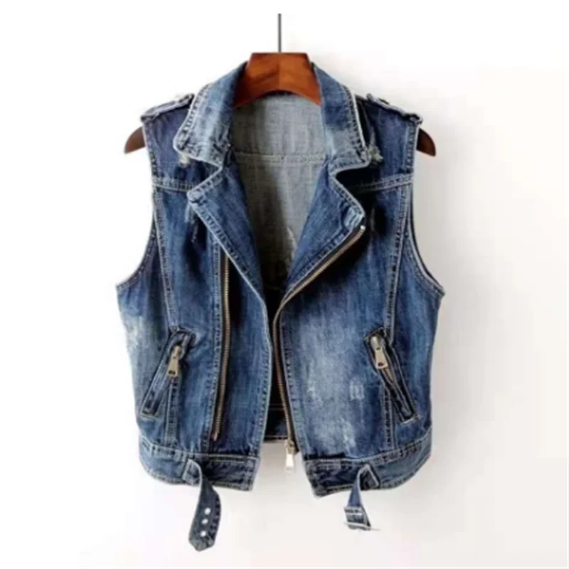 Fashion Denim Vest Female Spring Autumn Sleeveless Wild Tops Short Jacket Women Plus Size 5XL Smoky Gray Jean Waistcoat
Fashion Denim Vest Female Spring Autumn Sleeveless Wild Tops Short Jacket Women Plus Size 5XL Smoky Gray Jean Waistcoat