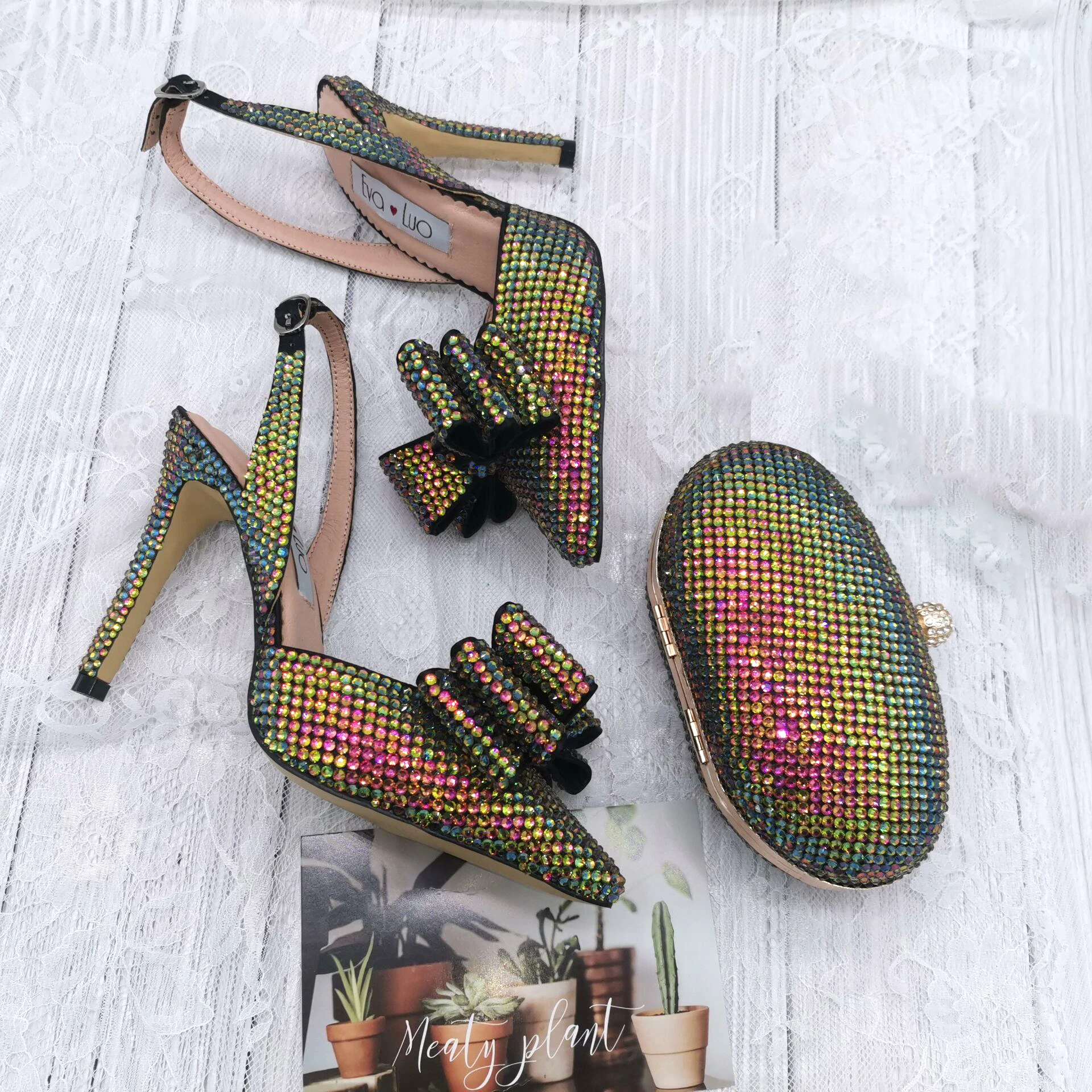 BS1159 Custom Handmade Multicolor Crystal SlingBacks High Heel Women Shoes Bridal Wedding Shoes And Bag Set For Women 2022
BS1159 Custom Handmade Multicolor Crystal SlingBacks High Heel Women Shoes Bridal Wedding Shoes And Bag Set For Women 2022