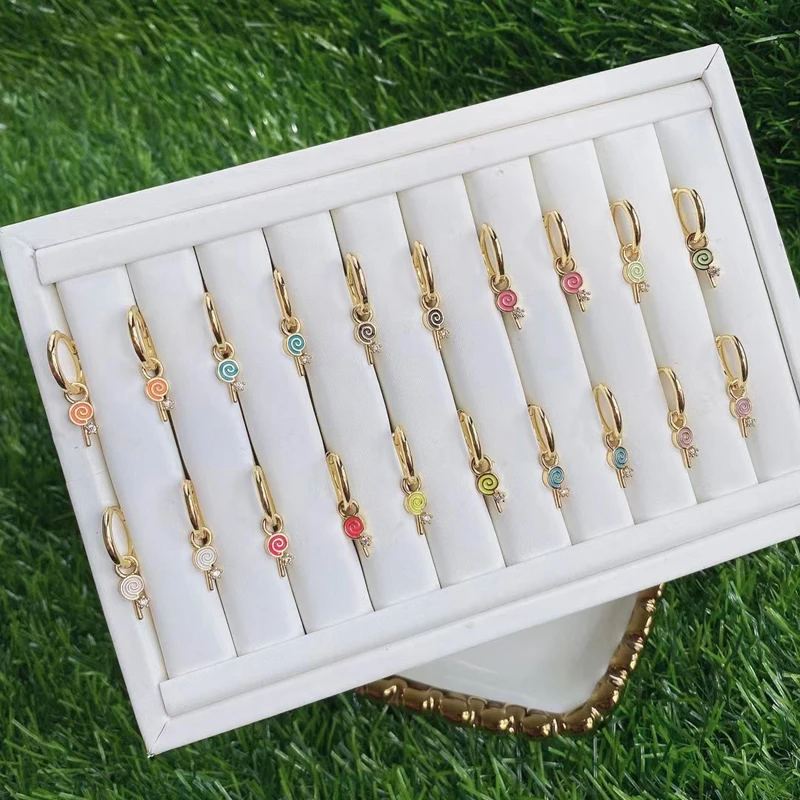 5Pcs/Lot Newest Arrived DIY Jewelry Colorful Cute Tiny Enamel CZ Lollipop Earrings
5Pcs/Lot Newest Arrived DIY Jewelry Colorful Cute Tiny Enamel CZ Lollipop Earrings