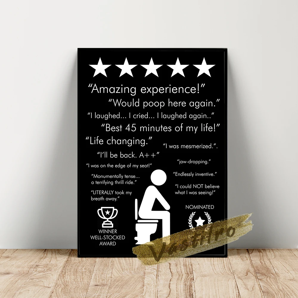 Toilet Review Print Posters Funny Lavatory Rule Signs Bathroom Wall Art Picture Painting Gifts New Home Canvas Restroom Decor
Toilet Review Print Posters Funny Lavatory Rule Signs Bathroom Wall Art Picture Painting Gifts New Home Canvas Restroom Decor