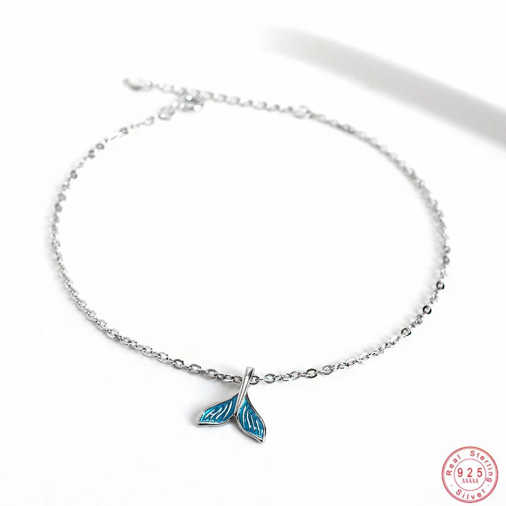 Blue Ocean Mermaid Bracelet for Ankle 925 Sterling Silver Fish Tail Foot Anklets Bracelets Jewery for Leg
Blue Ocean Mermaid Bracelet for Ankle 925 Sterling Silver Fish Tail Foot Anklets Bracelets Jewery for Leg
