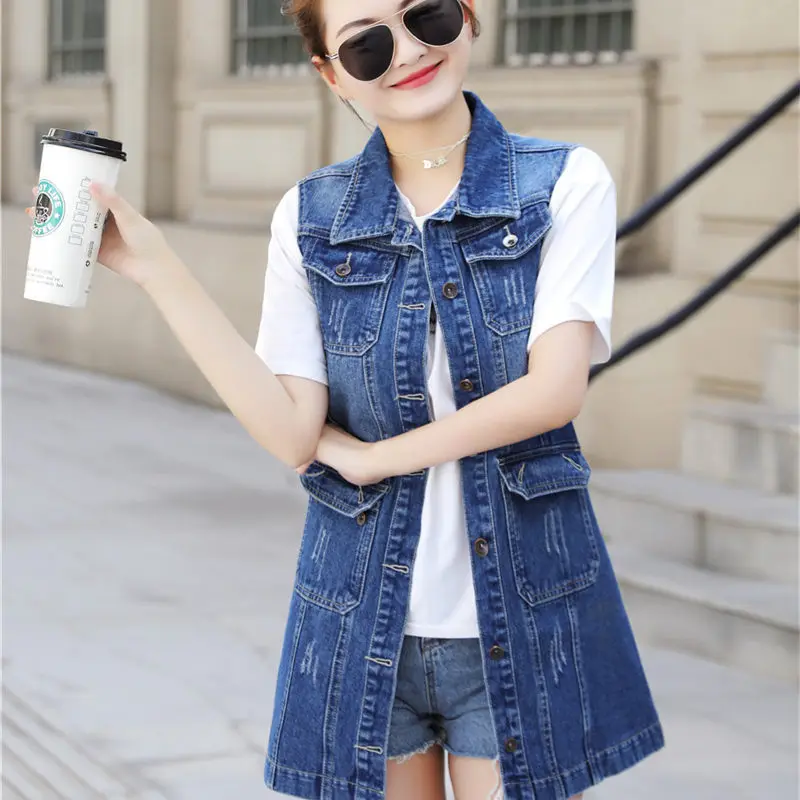 6XL 2025 Summer Autumn Women Denim Casual Vest Fashion Hole Denim Vests Jeans Jacket Long Sleeveless Cardigans W156
6XL 2025 Summer Autumn Women Denim Casual Vest Fashion Hole Denim Vests Jeans Jacket Long Sleeveless Cardigans W156