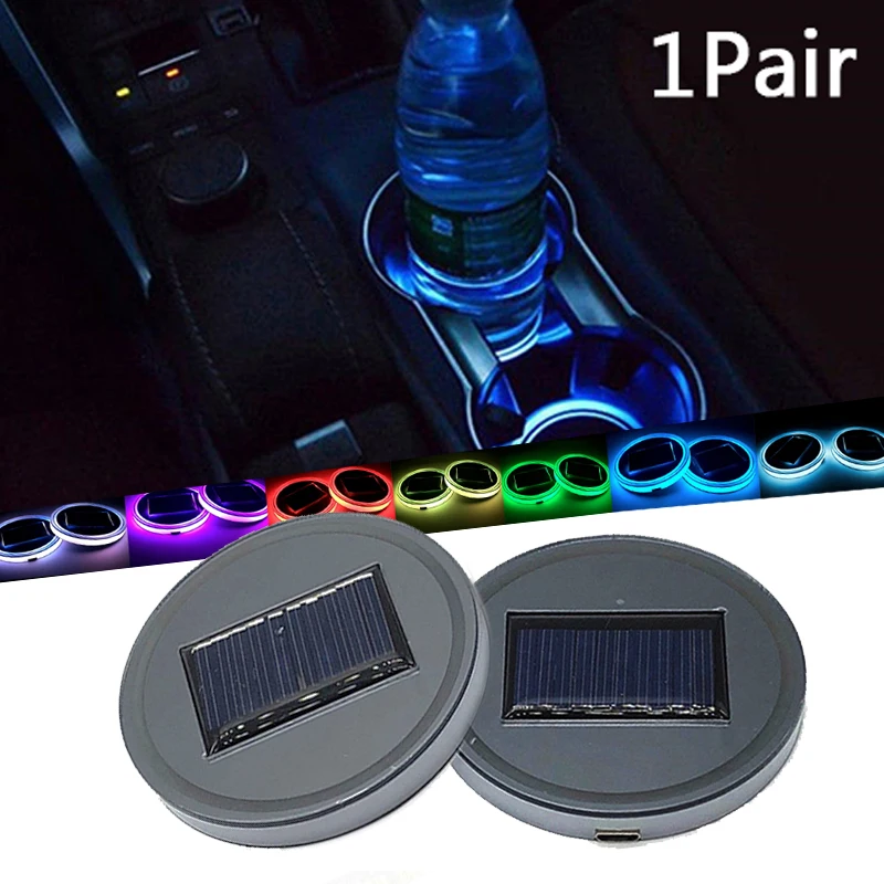 1 Pair 7 Colorful LED Light Cover Solar Charging Cup Holder Bottom Pad for Car SUV
1 Pair 7 Colorful LED Light Cover Solar Charging Cup Holder Bottom Pad for Car SUV