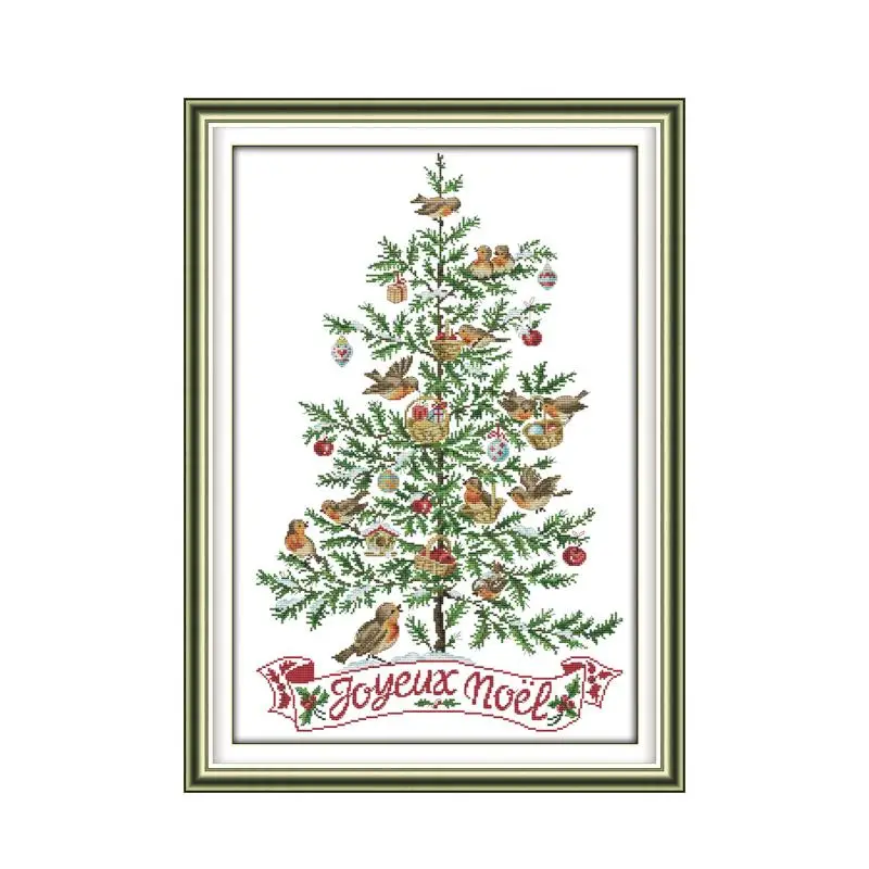 The Christmas tree with birds cross stitch kit 18ct 14ct 11ct count printed canvas stitching embroidery DIY handmade needlework
The Christmas tree with birds cross stitch kit 18ct 14ct 11ct count printed canvas stitching embroidery DIY handmade needlework
