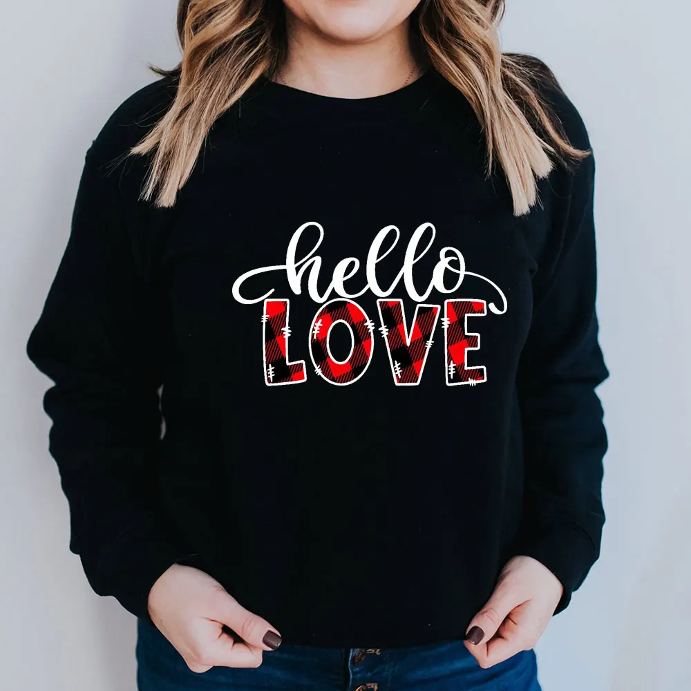Новое поступление, 100% хлопковый Женский свитшот Hello Love, повседневный зимний топ унисекс с круглым вырезом и длинным рукавом в подарок на день Святого Валентина
Новое поступление, 100% хлопковый Женский свитшот Hello Love, повседневный зимний топ унисекс с круглым вырезом и длинным рукавом в подарок на день Святого Валентина