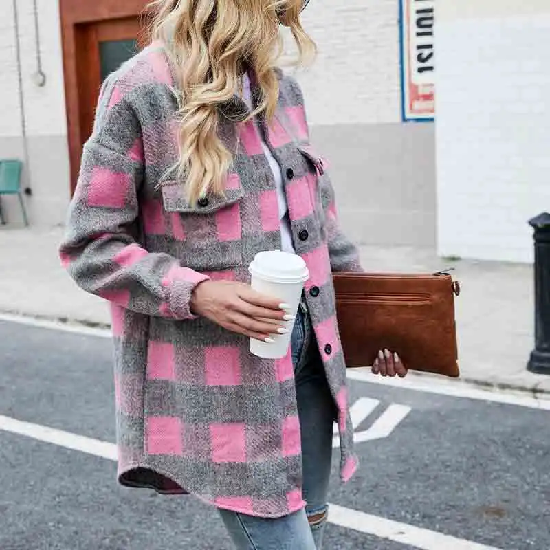 2021 New Autumn Winter Fashion Single-Breasted Lapel Cardigan Jackets Women Elegant Plaid Warm Long Sleeve Casual Loose Outwear
2021 New Autumn Winter Fashion Single-Breasted Lapel Cardigan Jackets Women Elegant Plaid Warm Long Sleeve Casual Loose Outwear