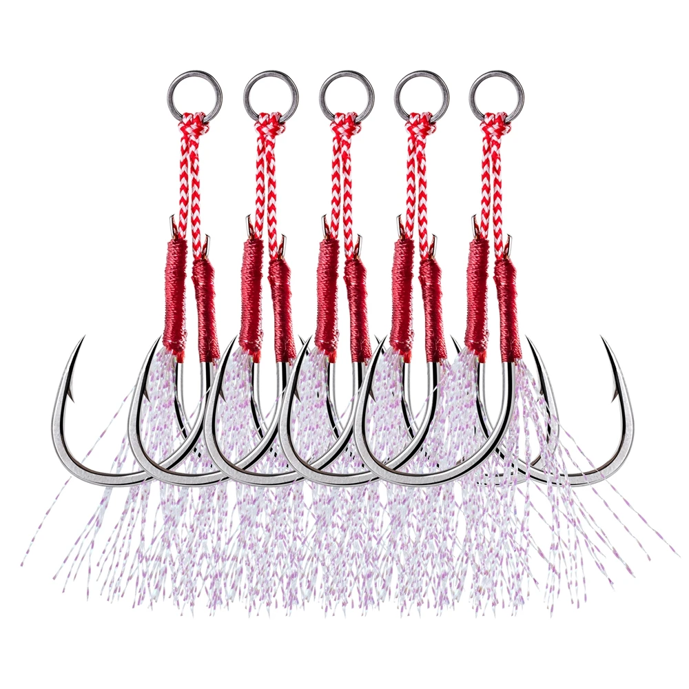 Goture 5pcs/set Silver Carbon Steel Fishhook With Feather Sea fishing hook Fly Fishing Jig Barbed Carp Hooks Bait Hook
Goture 5pcs/set Silver Carbon Steel Fishhook With Feather Sea fishing hook Fly Fishing Jig Barbed Carp Hooks Bait Hook