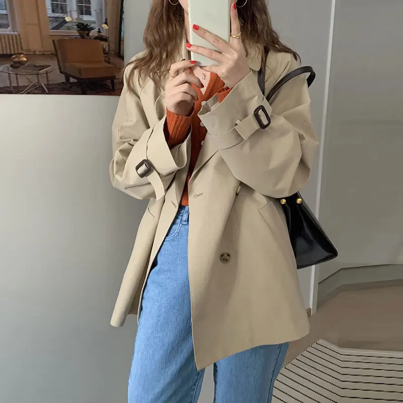 2021 Autumn Fashion Women Trench Coat Classic Double breasted Long Sleeve Women Overcoat Chic Loose Trench Women High Quality
2021 Autumn Fashion Women Trench Coat Classic Double breasted Long Sleeve Women Overcoat Chic Loose Trench Women High Quality