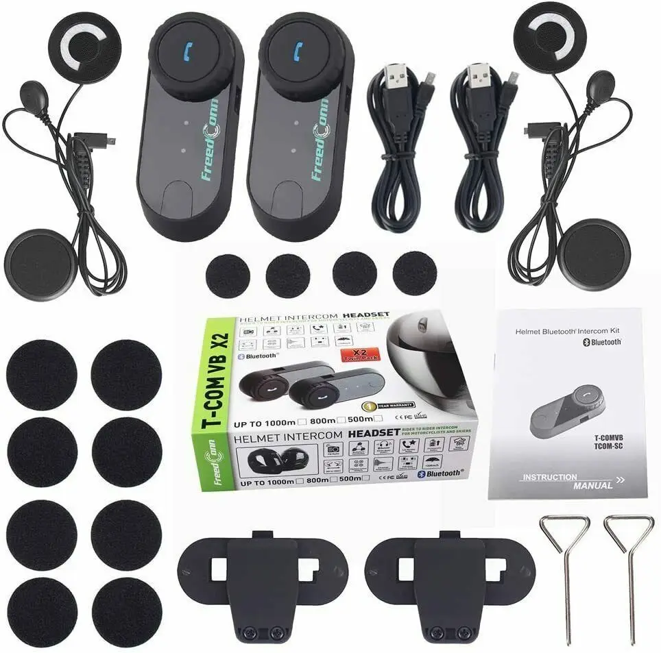 Updated Version !! 2PCS Original T-COMVB BT Bluetooth Motorcycle Helmet Intercom Interphone Headset with FM Radio
Updated Version !! 2PCS Original T-COMVB BT Bluetooth Motorcycle Helmet Intercom Interphone Headset with FM Radio