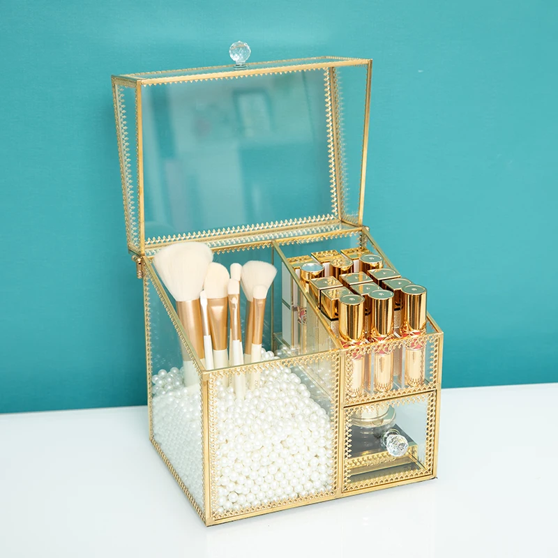 Retro Copper Makeup Brush Glass Storage Box, Lip Glaze Lipstick Storage Bucket, Dustproof Cover Cosmetic Case
Retro Copper Makeup Brush Glass Storage Box, Lip Glaze Lipstick Storage Bucket, Dustproof Cover Cosmetic Case