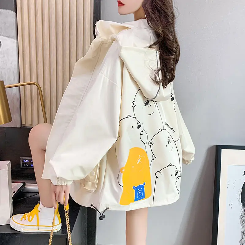 Autumn Jacket Women Age Reducing Kawaii Cartoon Printing Harajuku Fashionable Vintage Clothes Windbreaker Long Loose Coat
Autumn Jacket Women Age Reducing Kawaii Cartoon Printing Harajuku Fashionable Vintage Clothes Windbreaker Long Loose Coat