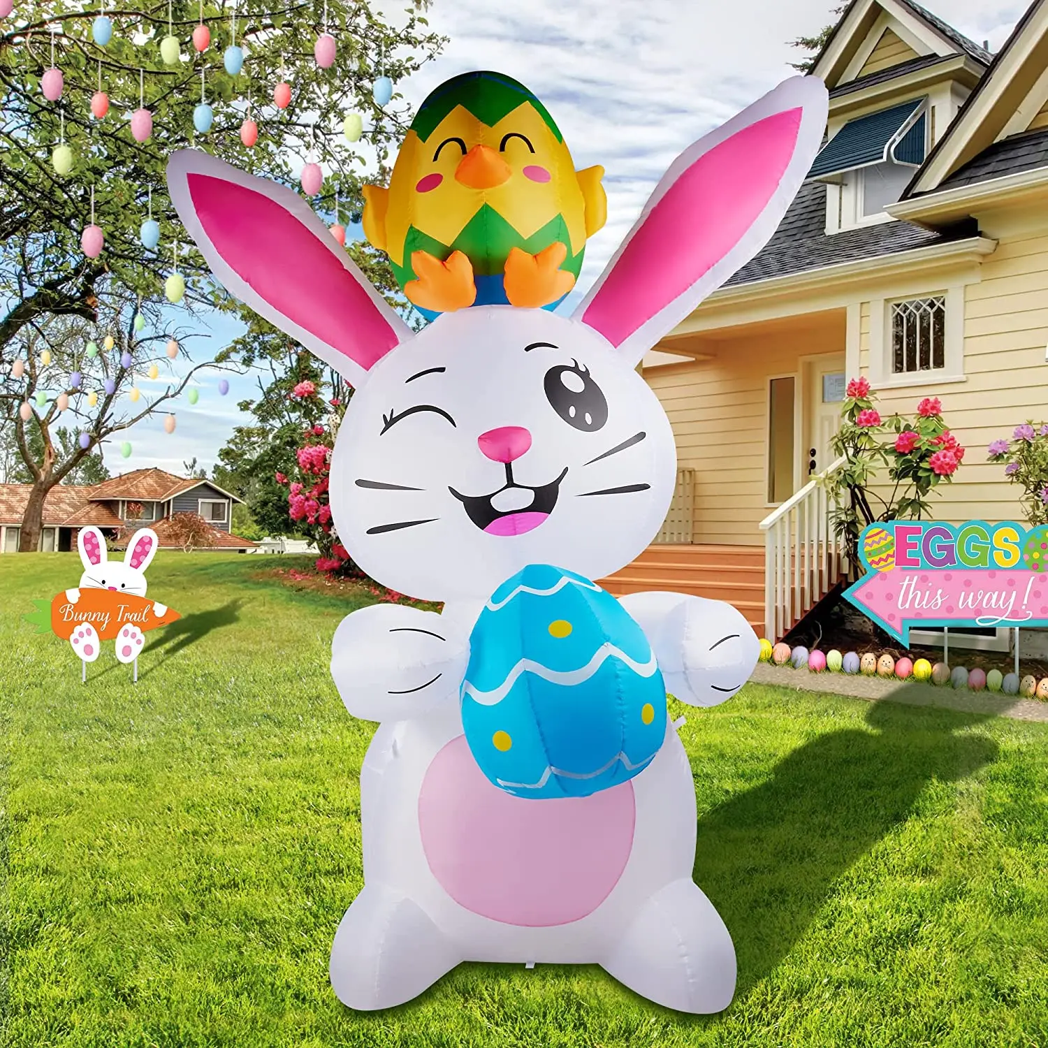 8 Ft Easter Inflatable Easter Decoration Bunny Inflatable with Egg Build-in LED Easter Inflatable Toy Indoor Outdoor Party Decor
8 Ft Easter Inflatable Easter Decoration Bunny Inflatable with Egg Build-in LED Easter Inflatable Toy Indoor Outdoor Party Decor