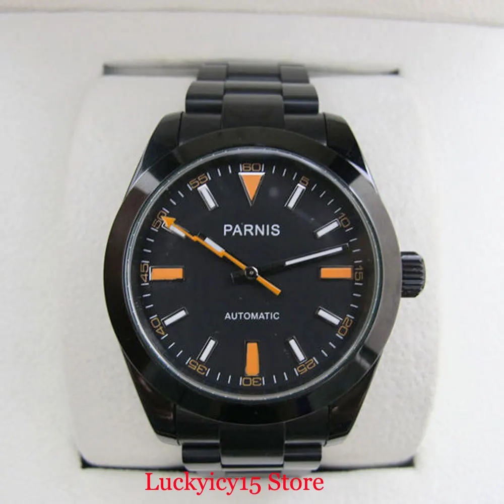 PARNIS High Quality Black 40mm Mechanical Men's Watch Sapphire Glass Stainless Steel Bracelet
PARNIS High Quality Black 40mm Mechanical Men's Watch Sapphire Glass Stainless Steel Bracelet