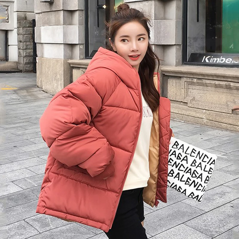 Women thick loose winter parka hooded solid casual coats outwear warm Fad female jackets with zipper pockets chaqueta mujer
Women thick loose winter parka hooded solid casual coats outwear warm Fad female jackets with zipper pockets chaqueta mujer