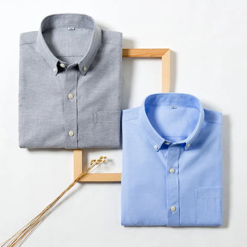 Men's Short Sleeve Summer Shirt With Pockets Oxford Spinning Casual Solid Color Tops Business Style Square Collar Youth Wear
Men's Short Sleeve Summer Shirt With Pockets Oxford Spinning Casual Solid Color Tops Business Style Square Collar Youth Wear