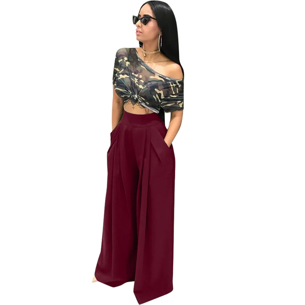 Hot selling fashion personalized flared pants casual wide leg pants Autumn wide leg women pants
Hot selling fashion personalized flared pants casual wide leg pants Autumn wide leg women pants