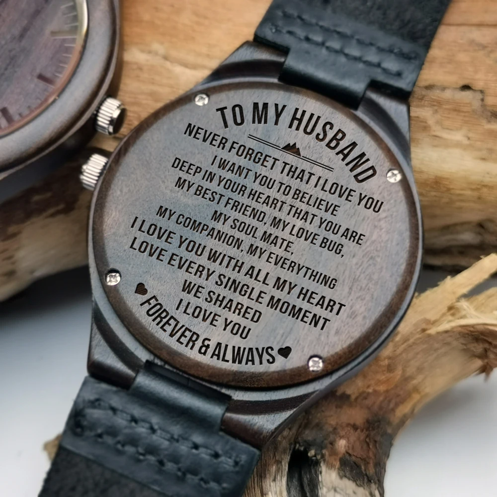 To My Husband Engraved wooden watch for men and women, anniversary gift for boyfriend and my man,or a gift
To My Husband Engraved wooden watch for men and women, anniversary gift for boyfriend and my man,or a gift