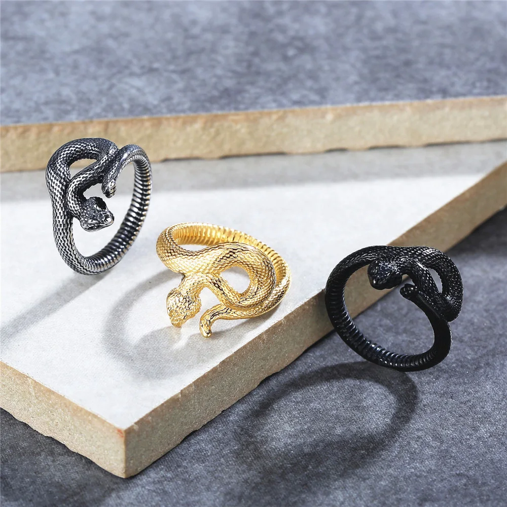 Punk Hip Hop Simple Stainless Steel Snake Ring For Men Women Fashion Animal Snake Black/Gold Color Couple Ring Jewelry Best Gift
Punk Hip Hop Simple Stainless Steel Snake Ring For Men Women Fashion Animal Snake Black/Gold Color Couple Ring Jewelry Best Gift