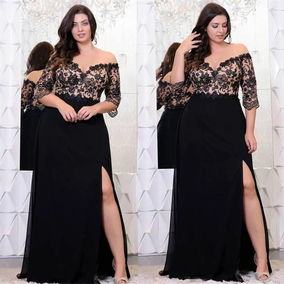 New V-Neck Evening Dresses Formal Black Plus Size A Line Chiffon Girl Prom Party Gown Lace Woman Lady With Half Sleeve Custom
New V-Neck Evening Dresses Formal Black Plus Size A Line Chiffon Girl Prom Party Gown Lace Woman Lady With Half Sleeve Custom