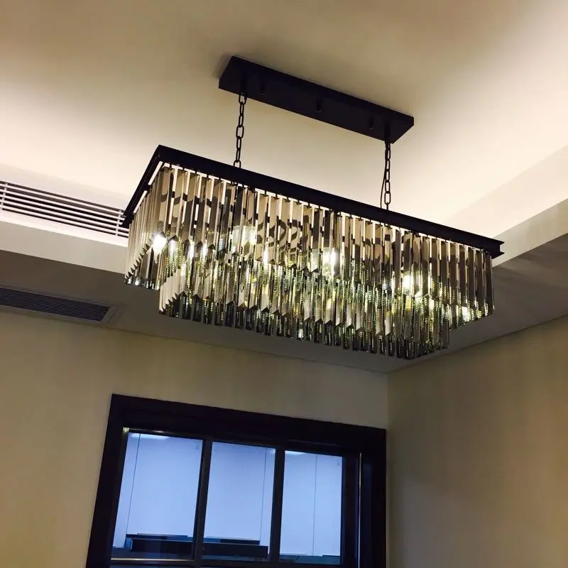 American rectangular crystal chandelier wrought iron retro crystal chandelier simple modern living room dining luxury chandelier
American rectangular crystal chandelier wrought iron retro crystal chandelier simple modern living room dining luxury chandelier
