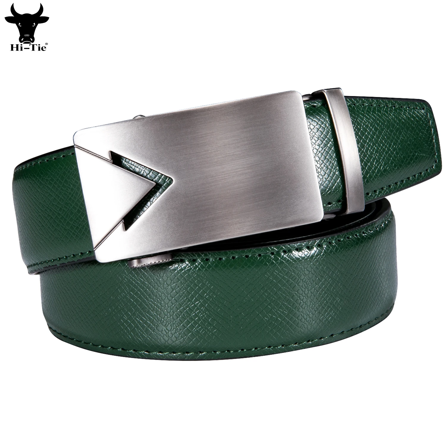 Hi-Tie Luxury Green Genuine Leather Mens Suit Belts Designer Silver Automatic Buckles Ratchet Waistband Belt for Men Dress Jeans
Hi-Tie Luxury Green Genuine Leather Mens Suit Belts Designer Silver Automatic Buckles Ratchet Waistband Belt for Men Dress Jeans