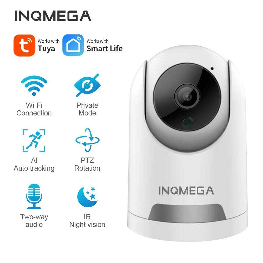 Ip-камера INQMEGA Smart Home с поддержкой Wi-Fi и режимом конфиденциальности 
Ip-камера INQMEGA Smart Home с поддержкой Wi-Fi и режимом конфиденциальности