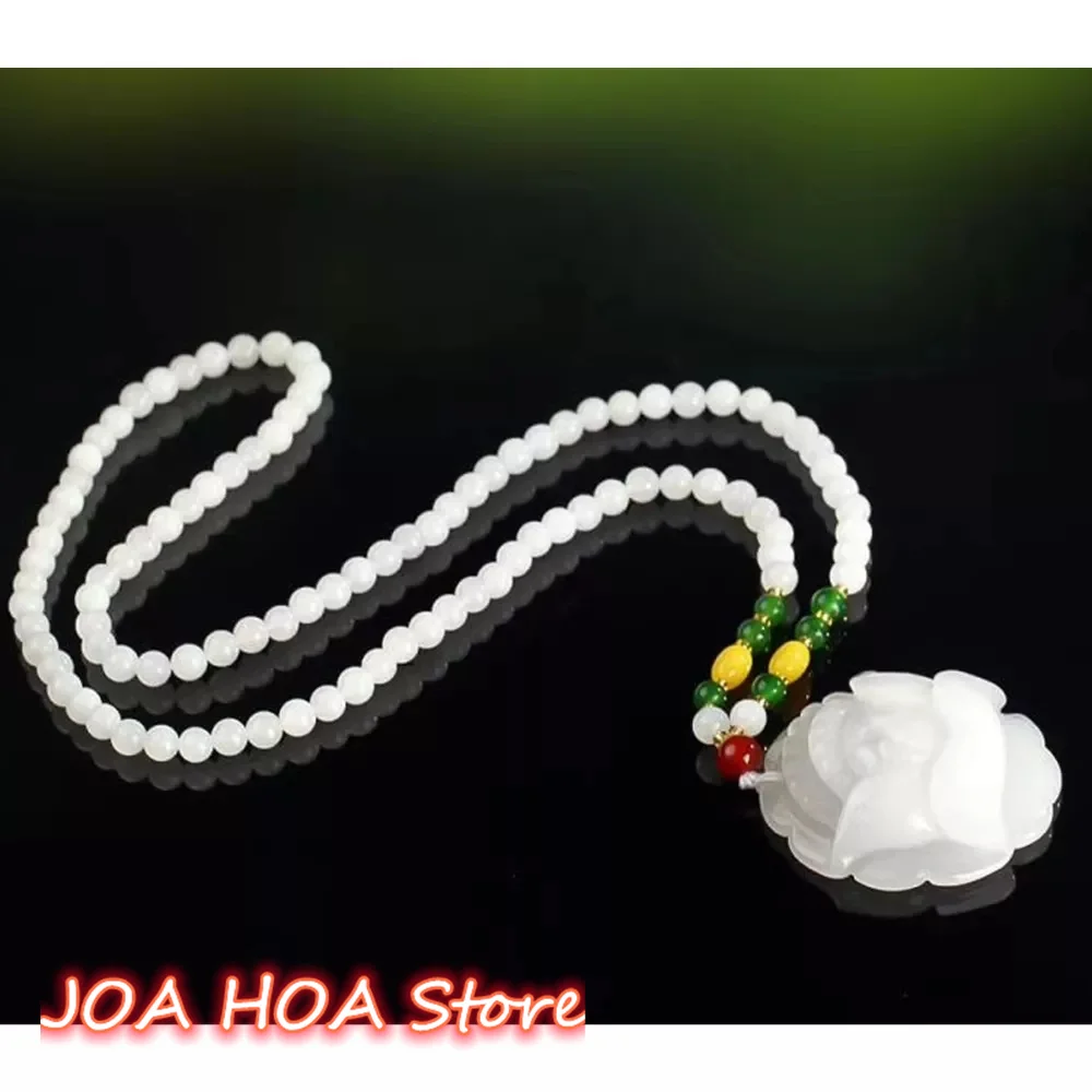 Hand-carved Pattern Natural White Golden Silk Jade Pendant Round Bead Necklace Chain Exquisite Festival Gift Jewelry Accessories
Hand-carved Pattern Natural White Golden Silk Jade Pendant Round Bead Necklace Chain Exquisite Festival Gift Jewelry Accessories