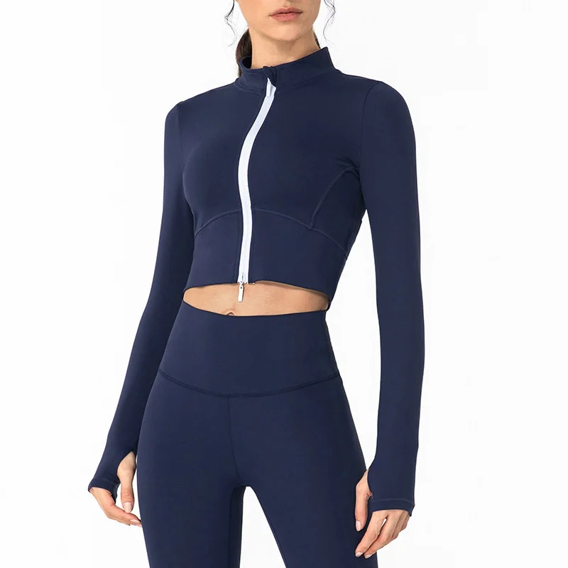 Zip Jacket Long Sleeve Top Women's Sports Fitness Stand Collar Yoga Blouse Autumn And Winter Zipper Running Elastic Gym Coat
Zip Jacket Long Sleeve Top Women's Sports Fitness Stand Collar Yoga Blouse Autumn And Winter Zipper Running Elastic Gym Coat