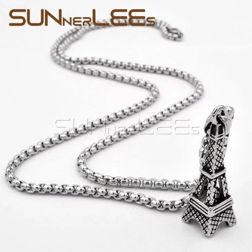 SUNNERLEES 316L нержавеющая сталь кулон ожерелье панк Эйфелева башня звено цепи для мужчин женщин модные ювелирные изделия подарок SP46
SUNNERLEES 316L нержавеющая сталь кулон ожерелье панк Эйфелева башня звено цепи для мужчин женщин модные ювелирные изделия подарок SP46