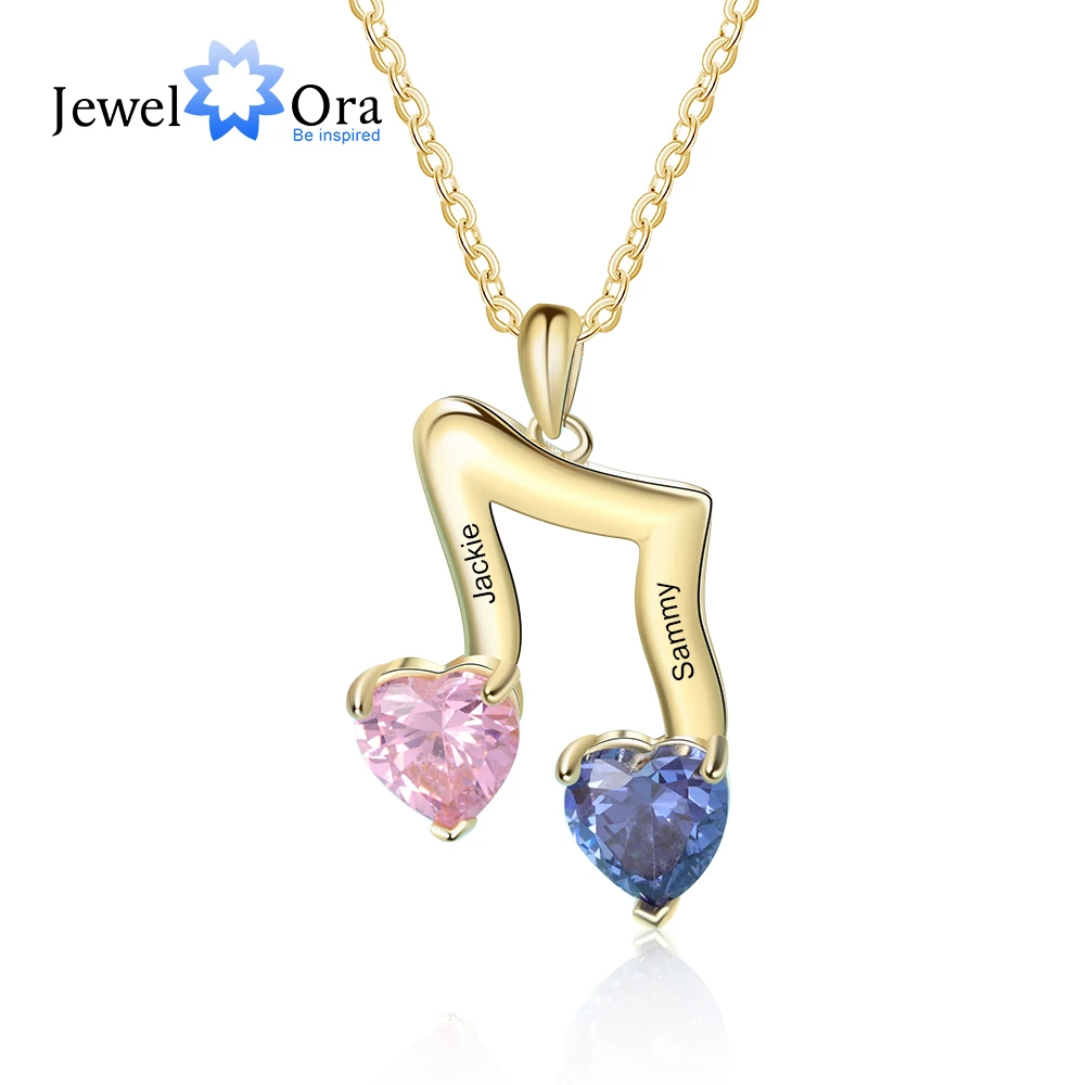 JewelOra Designer Personalized Name Engraving Musical Note Necklace Custom Inlaid Heart Birthstone Pendant Valentines Day Gifts
JewelOra Designer Personalized Name Engraving Musical Note Necklace Custom Inlaid Heart Birthstone Pendant Valentines Day Gifts