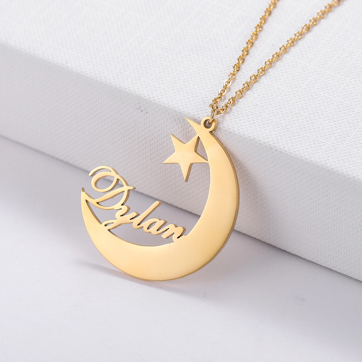 MYDIY Personalized Custom English Name Necklace Female Creative Stainless Steel Moon Star Name Necklace Pendant Choker Jewelry
MYDIY Personalized Custom English Name Necklace Female Creative Stainless Steel Moon Star Name Necklace Pendant Choker Jewelry