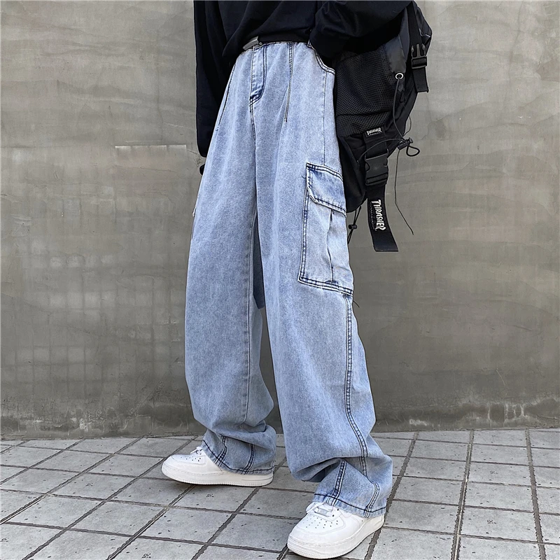 Street hip hop Japanese handsome ins large size washing water big pocket work clothes wide leg dad jeans men and women
Street hip hop Japanese handsome ins large size washing water big pocket work clothes wide leg dad jeans men and women