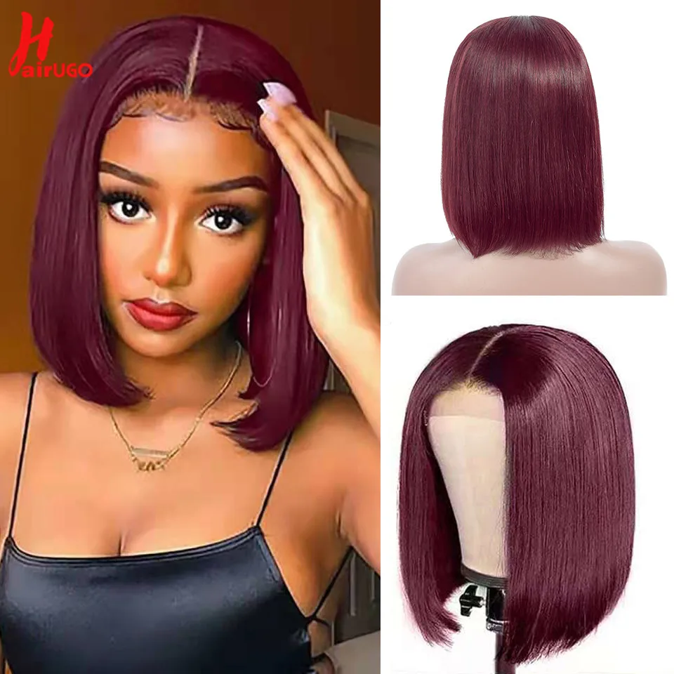 99J Lace Bob Wigs Remy Brazilian Burgundy 13x4 Lace Frontal Wigs Human Hair Straight 4x4 Lace Closure Human Hair Wigs For Woman
99J Lace Bob Wigs Remy Brazilian Burgundy 13x4 Lace Frontal Wigs Human Hair Straight 4x4 Lace Closure Human Hair Wigs For Woman