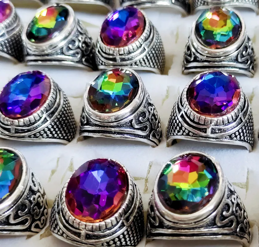 Wholesale 18 pcs Bohemian Vintage Ring Oversized Rainbow Prism synthetic crystal Alloy Ring Unisex Fashion Jewelry
Wholesale 18 pcs Bohemian Vintage Ring Oversized Rainbow Prism synthetic crystal Alloy Ring Unisex Fashion Jewelry