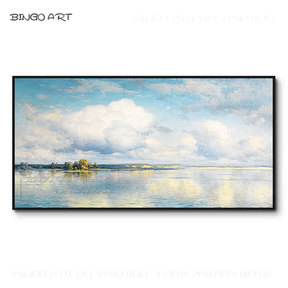 Top Artist Pure Hand-painted High Quality Light Blue Sky and Ocean and White Cloud Oil Painting Beautiful Landscape Oil Painting
Top Artist Pure Hand-painted High Quality Light Blue Sky and Ocean and White Cloud Oil Painting Beautiful Landscape Oil Painting