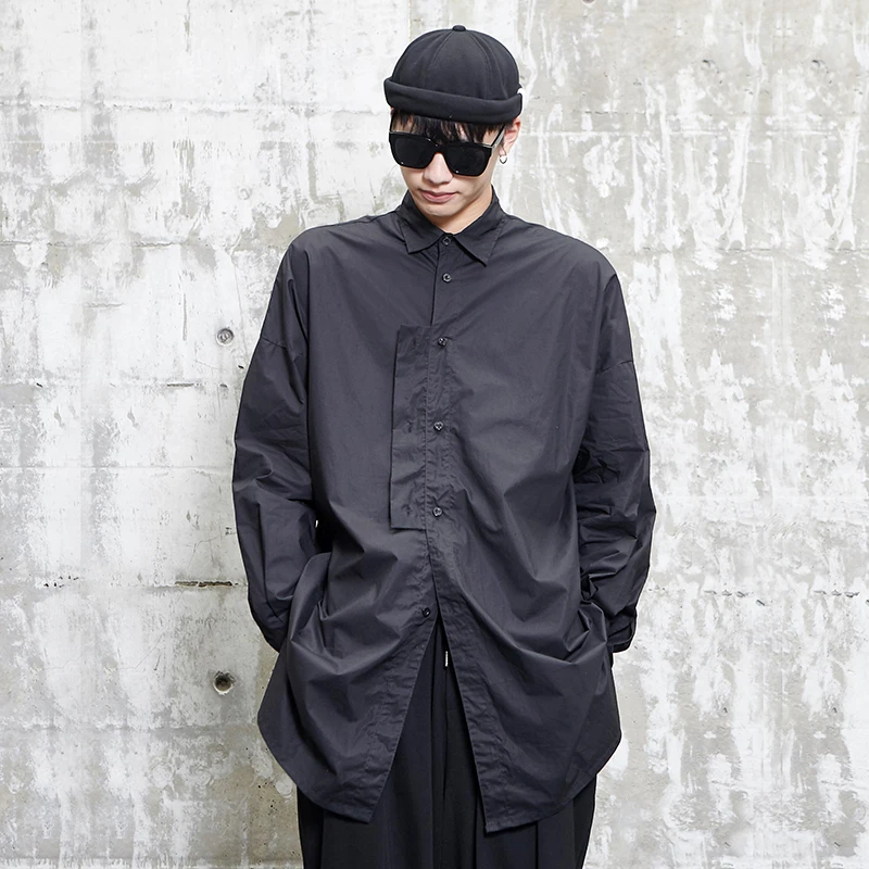 Men's spring and autumn new irregular door lapel design dark Japanese style loose casual large size long sleeve shirt
Men's spring and autumn new irregular door lapel design dark Japanese style loose casual large size long sleeve shirt