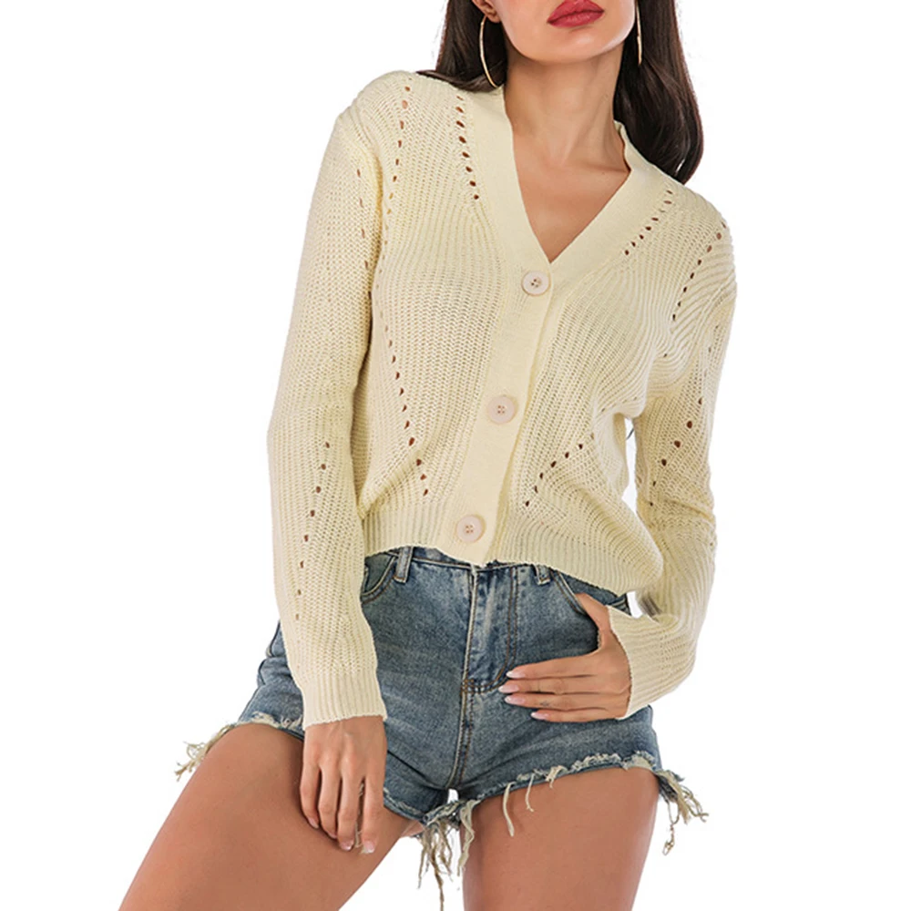 Autumn Winter Top Solid V-Neck Long Sleeve Leisure Women's Cardigan Sweater Loose Wild Sweater Single-breasted Sexy Fashion Coat
Autumn Winter Top Solid V-Neck Long Sleeve Leisure Women's Cardigan Sweater Loose Wild Sweater Single-breasted Sexy Fashion Coat