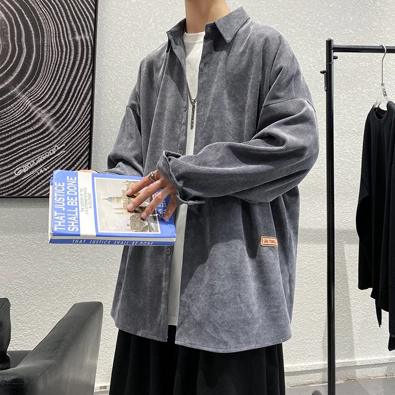 Label corduroy shirt men's long sleeve autumn shirt trend loose fat large casual coat imported-china Factory linen Genuine
Label corduroy shirt men's long sleeve autumn shirt trend loose fat large casual coat imported-china Factory linen Genuine